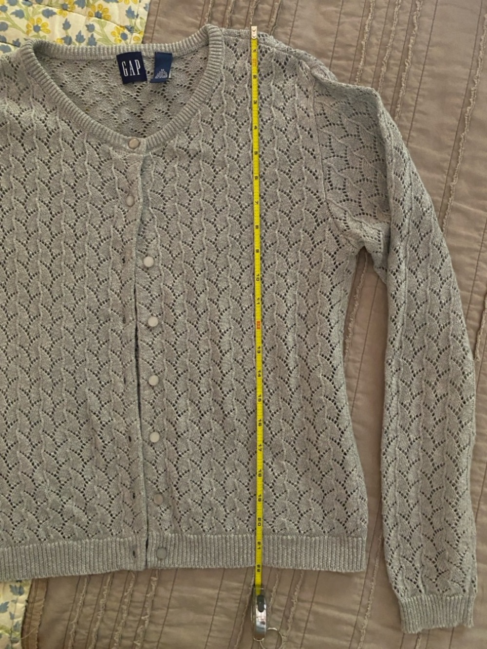GAP - Light Gray Knit Button Cardigan - Picture 8 of 8